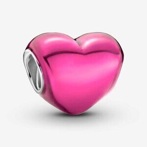 Metallic Pink Heart Charm